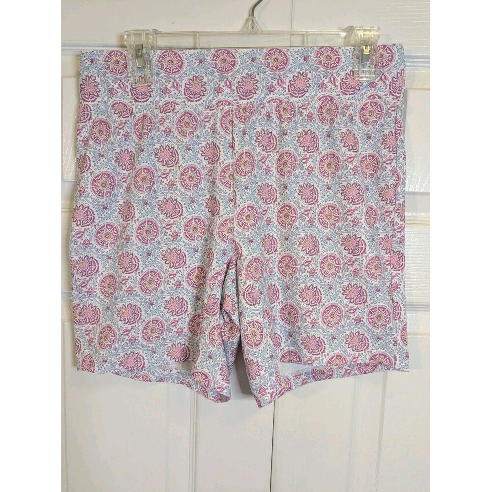 Fairway & Greene Women’s Golf Shorts Size L Floral Paisley Pull On Stretch Pink